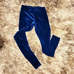 SZ MED Killstar Sapphire blue velvet leggings.